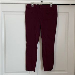 Loft Wine Red Skinny Ankle Pants Size 12
